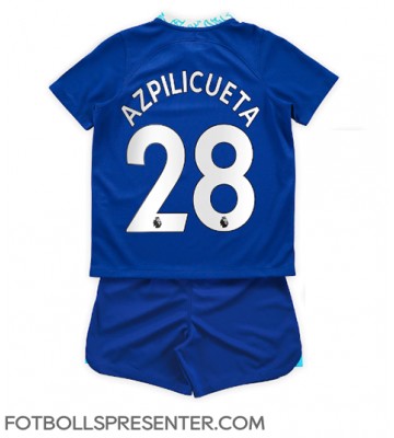 Chelsea Cesar Azpilicueta #28 Hemmatröja Barn 2022-23 Kortärmad (+ korta byxor)